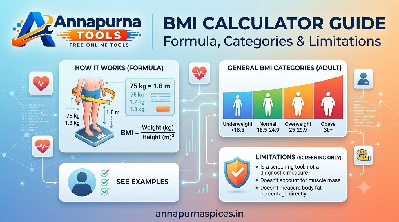 BMI Calculator Guide | Formula, Categories & Limitations