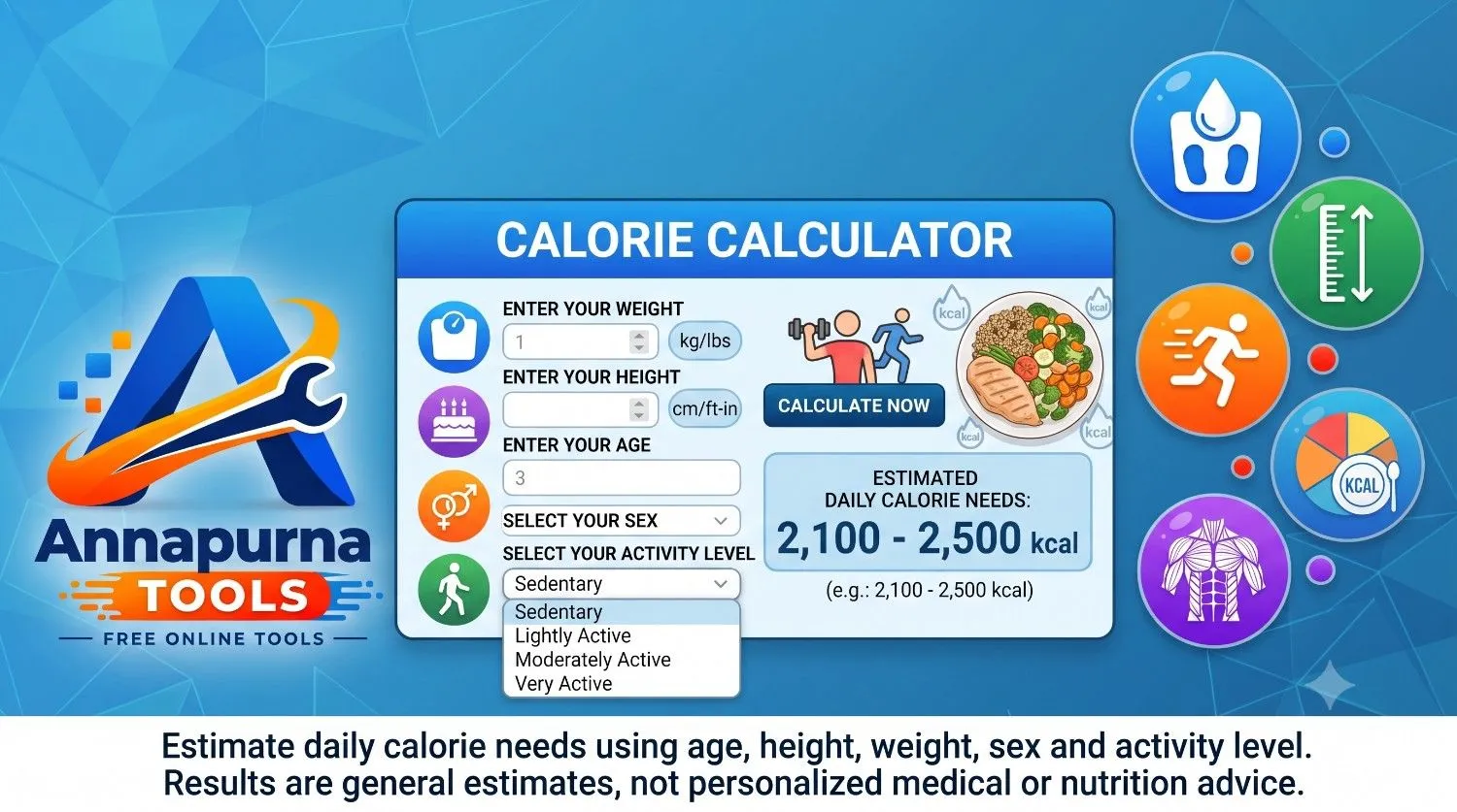 Calorie Calculator | Daily Calorie Needs & BMR Estimate