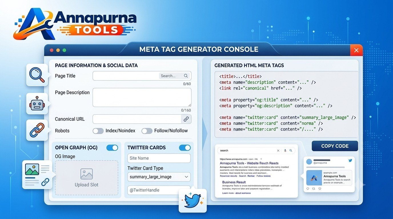 Meta Tag Generator Online - Create HTML Meta Tags