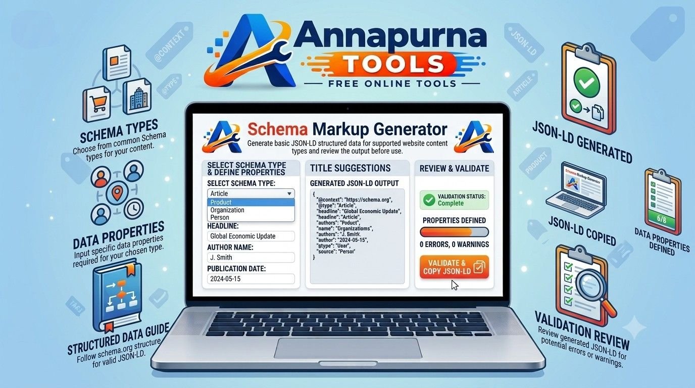Schema Markup Generator Online - Create JSON-LD Structured Data